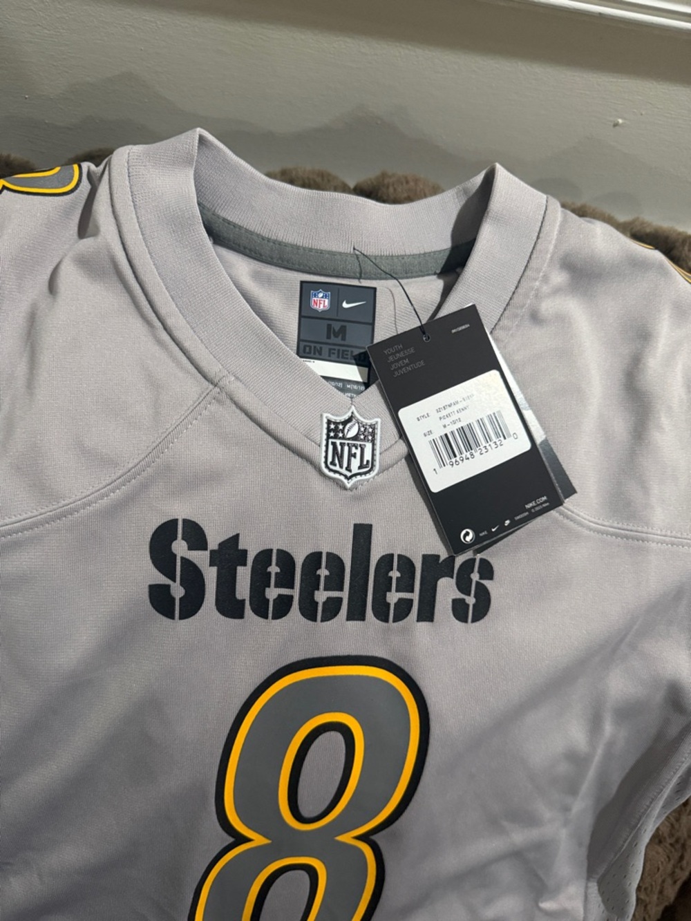 Nike Gray & Yellow Steelers #8 Jersey - Picture 2 of 3